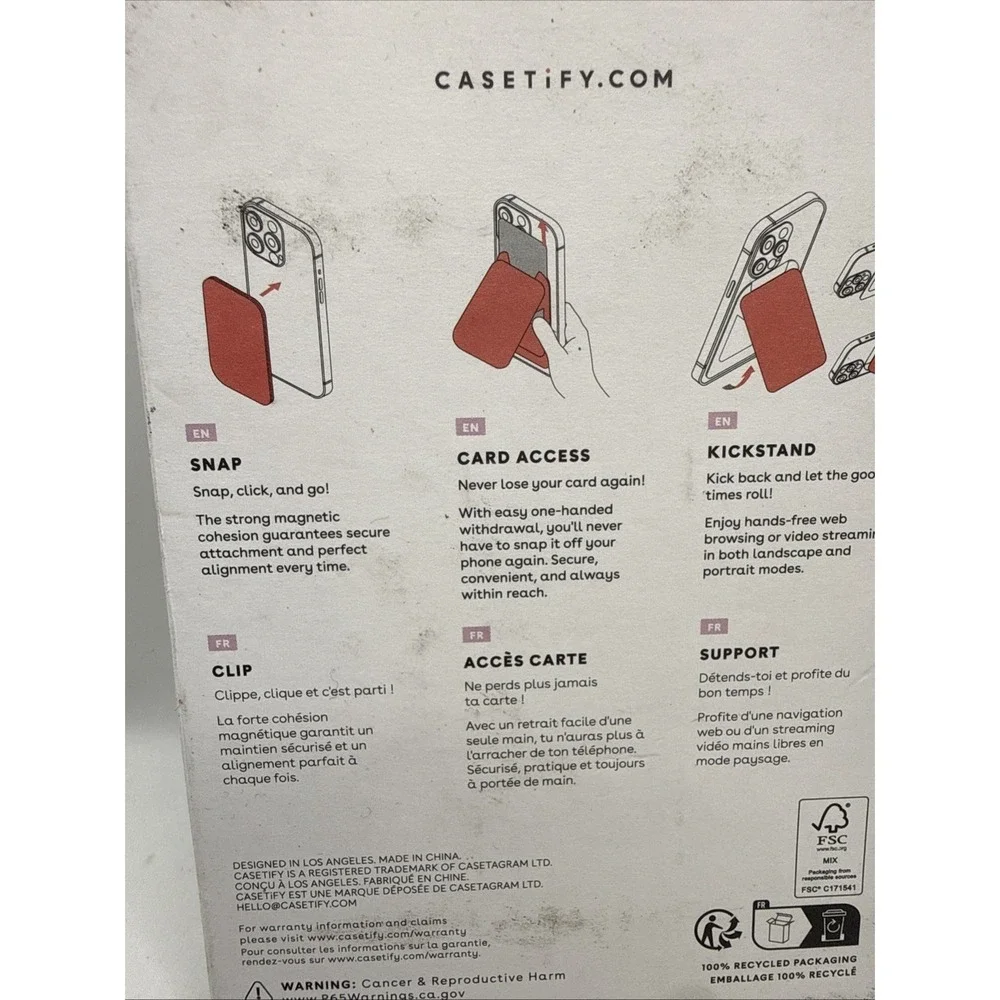 CASETiFY Snappy Card Holder Stand Compatible with Magsafe Crush On You NIB